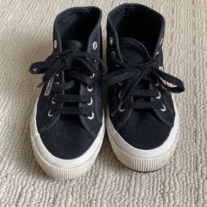 Kids Superga Black Canvas High tops size 2.5
